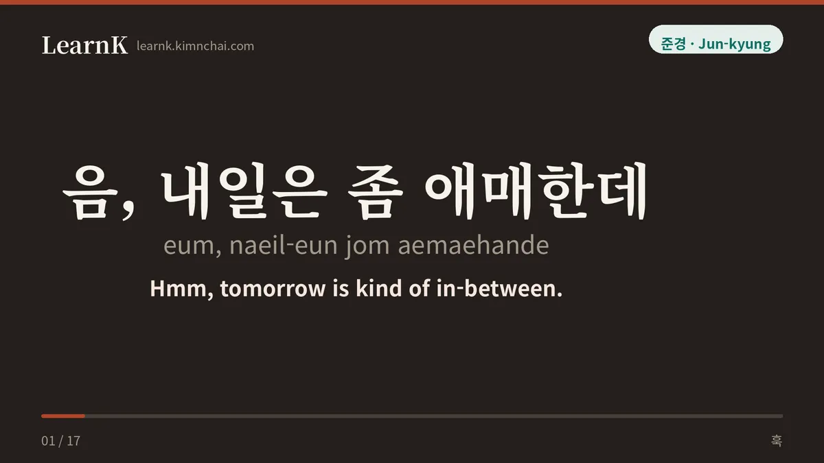 음, 내일은 좀 애매한데