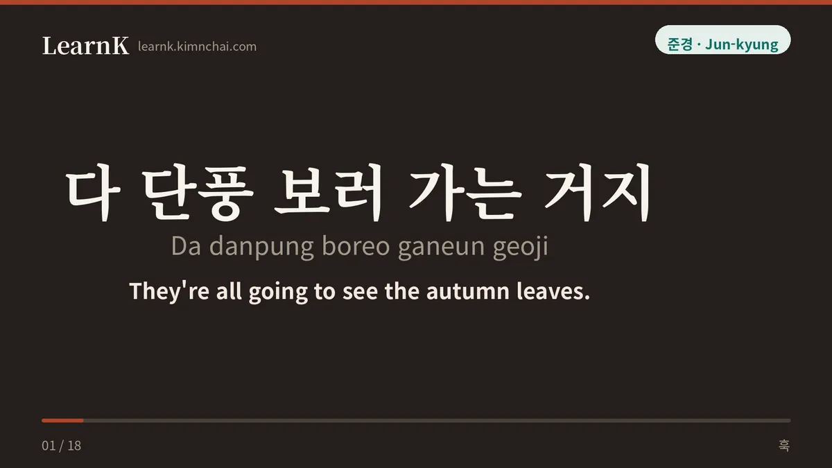 다 단풍 보러 가는 거지