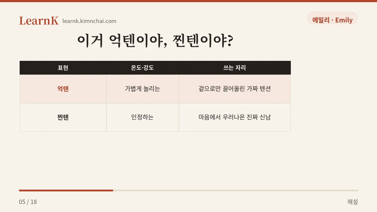 억텐 vs 찐텐