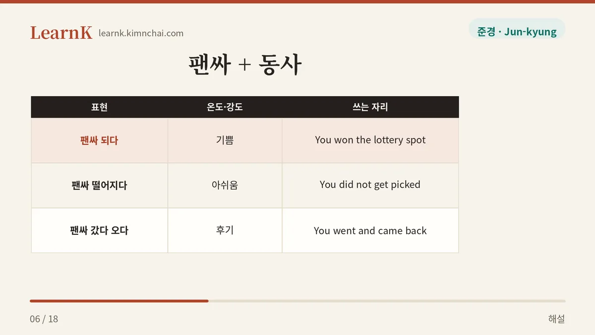 되다 · 떨어지다 · 갔다 오다