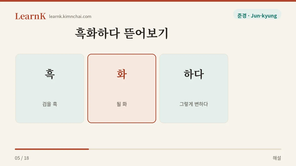 흑 더하기 화