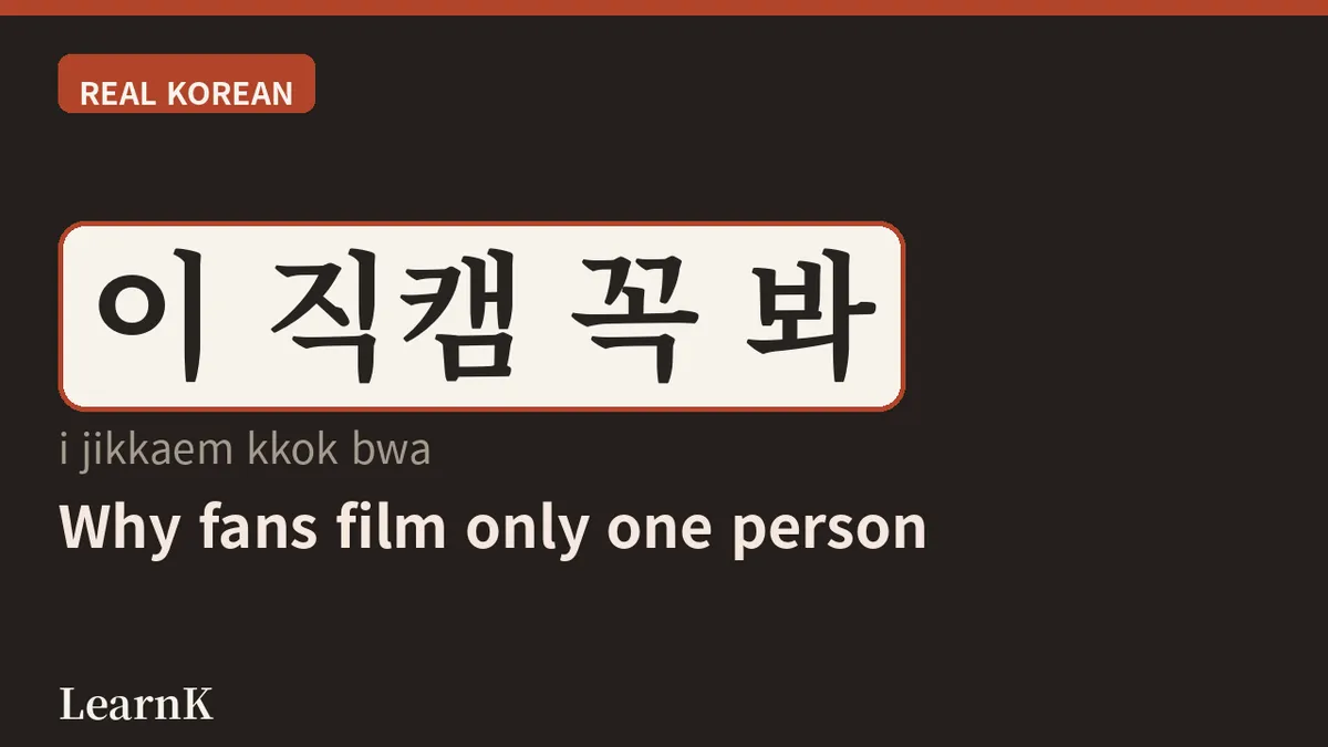직캠(jikkaem)의 세계: 최애만 담는 K-POP 팬의 필수 단어