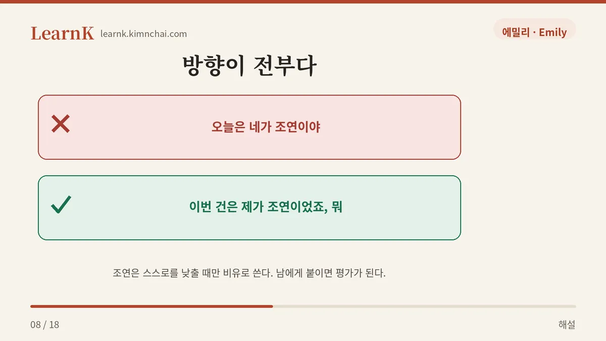 나에게는 겸손, 남에게는 평가
