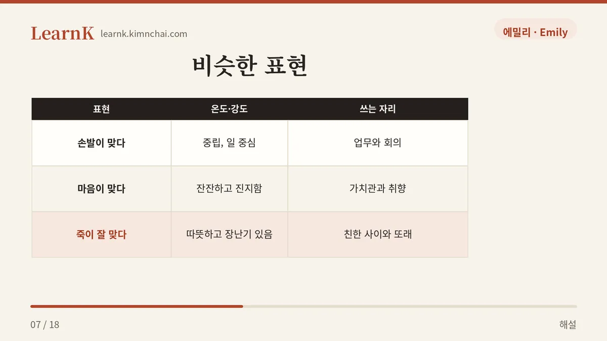 비슷한 말과의 차이