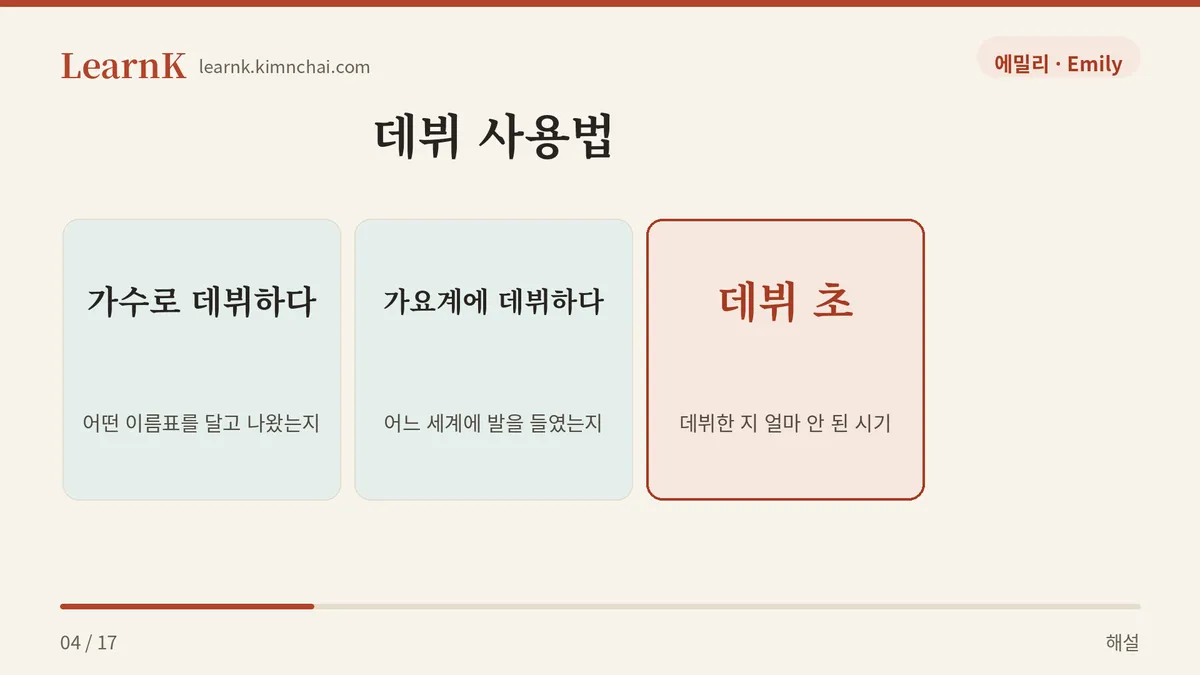 데뷔 사용법
