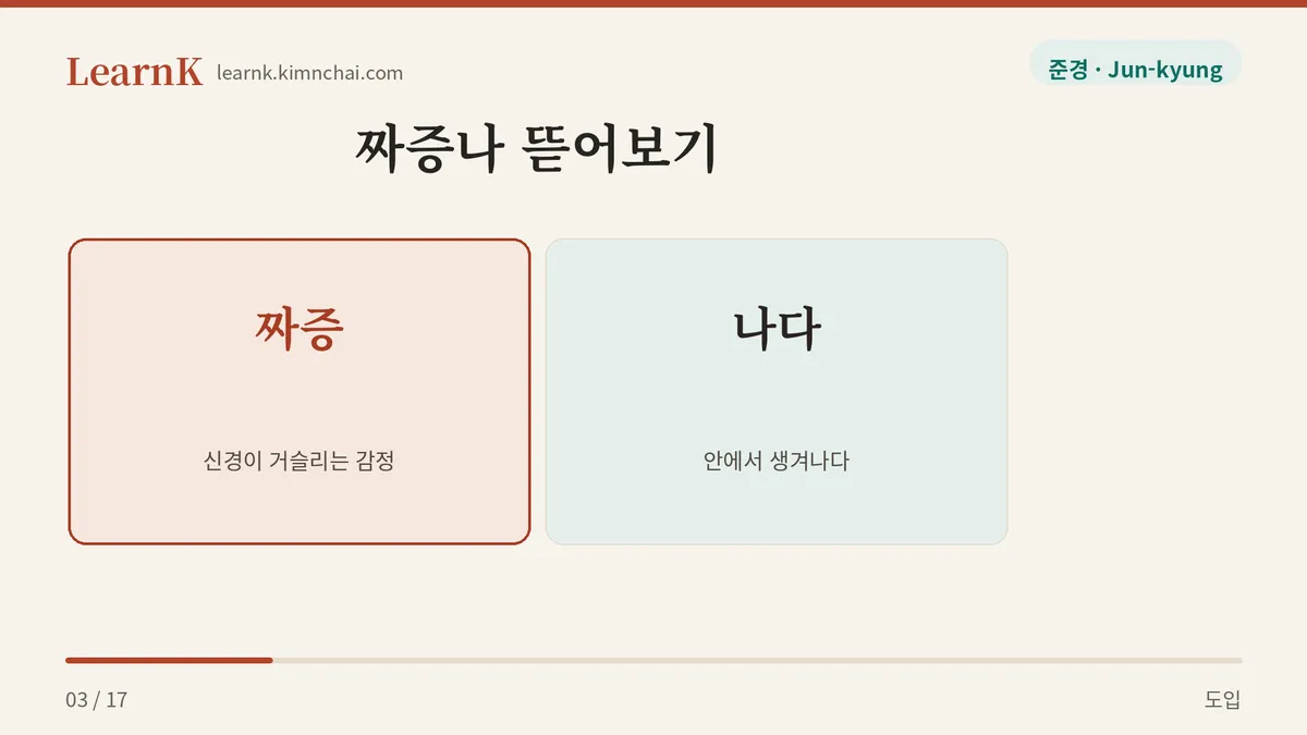 짜증 + 나다