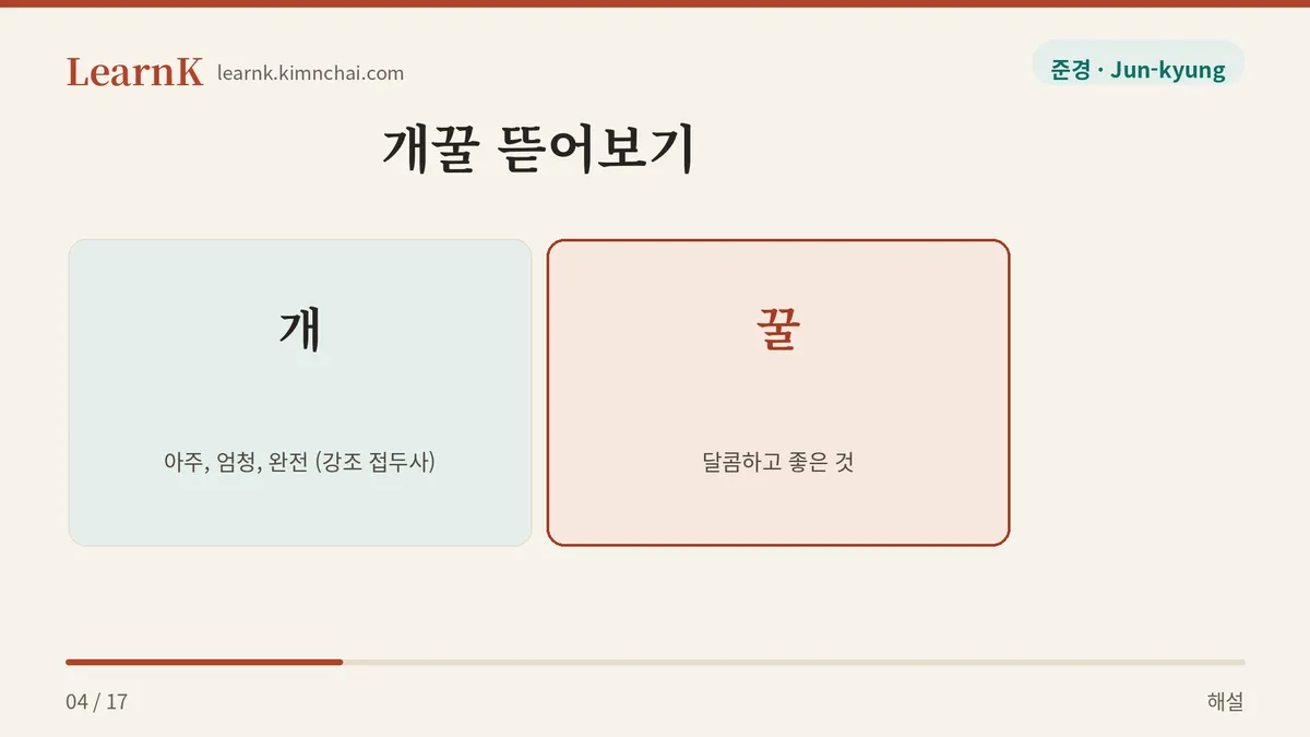 개 + 꿀