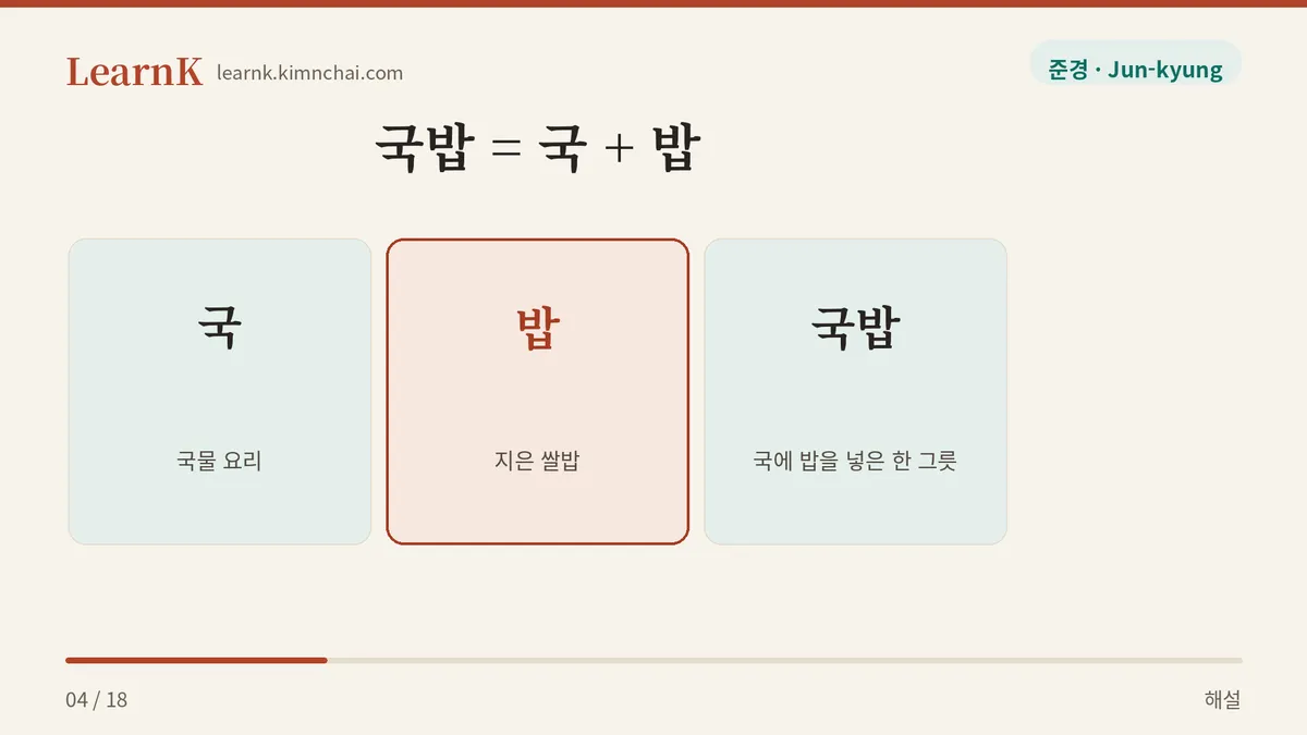 국 더하기 밥