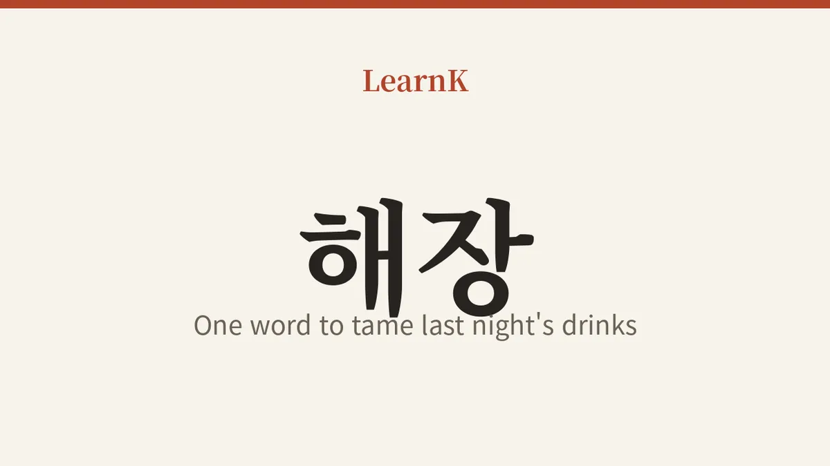 ‘해장’ 완벽 가이드 — 어제의 술을 다스리는 한 마디