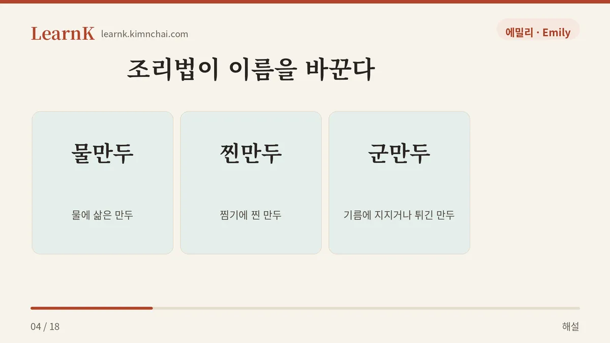 물만두 찐만두 군만두