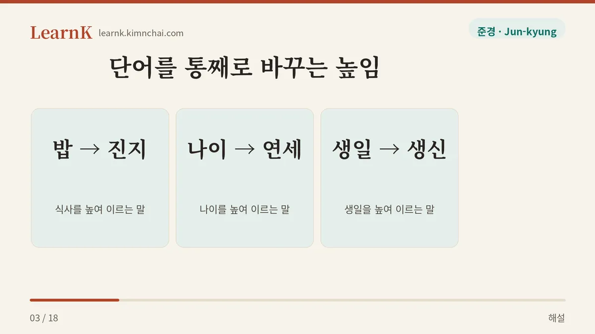단어를 통째로 바꾸는 높임