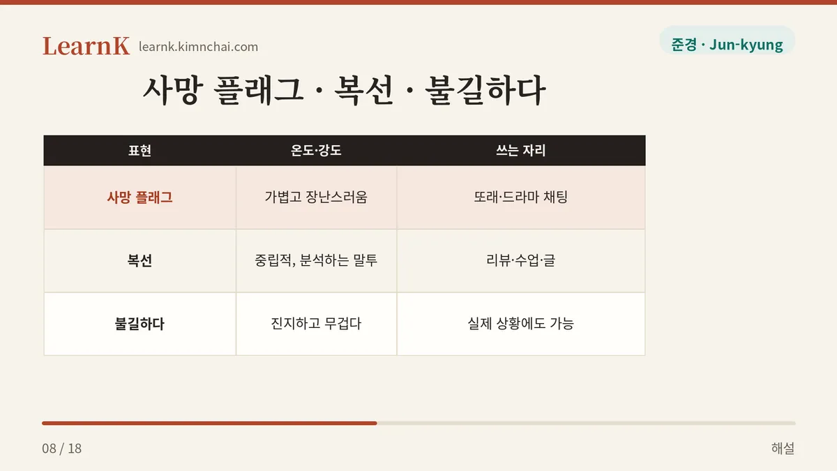 자리가 다르다
