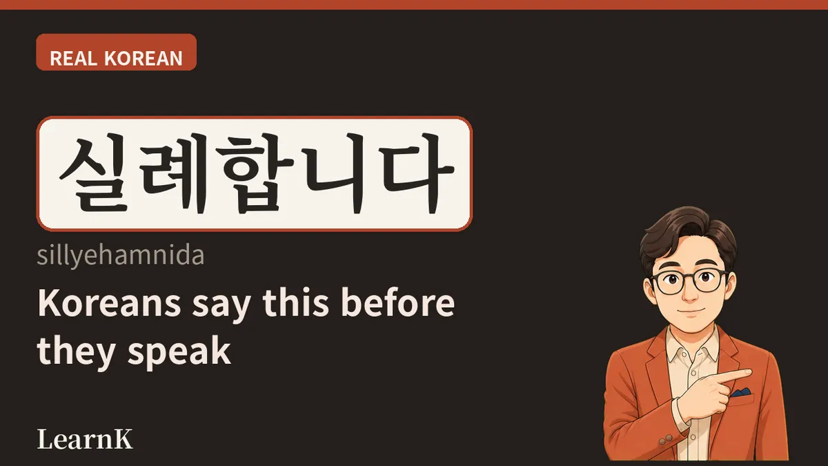 실례합니다 (sillyehamnida): The Most Polite Way to Approach a Stranger