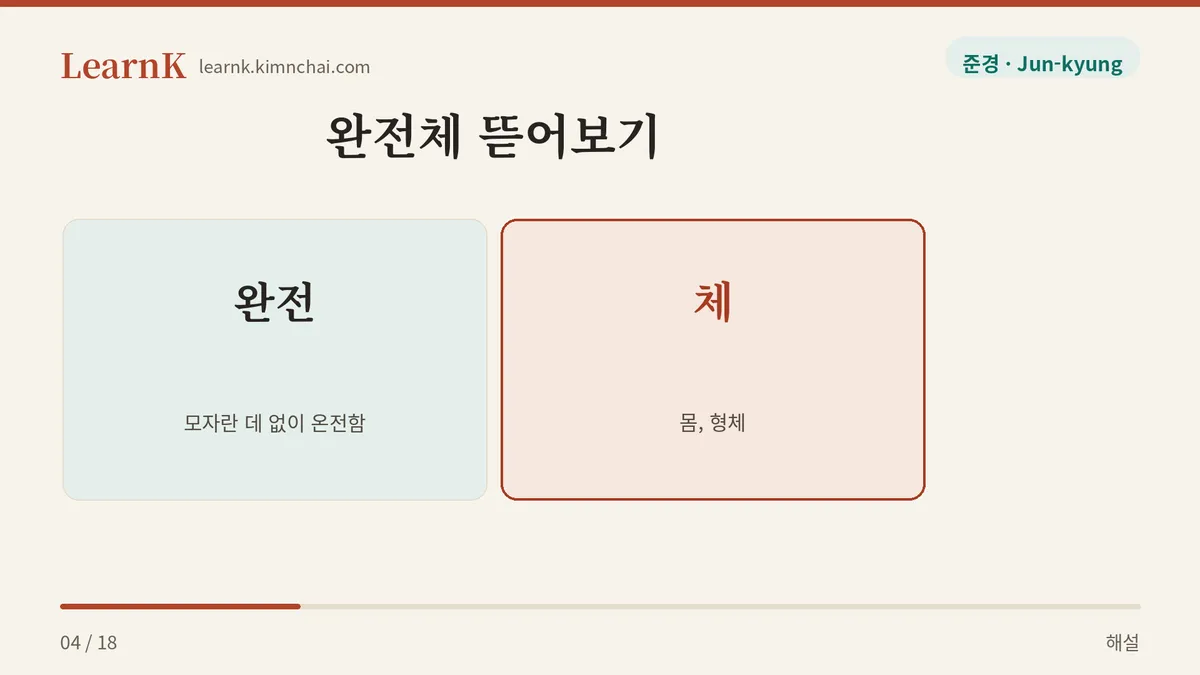 완전 + 체