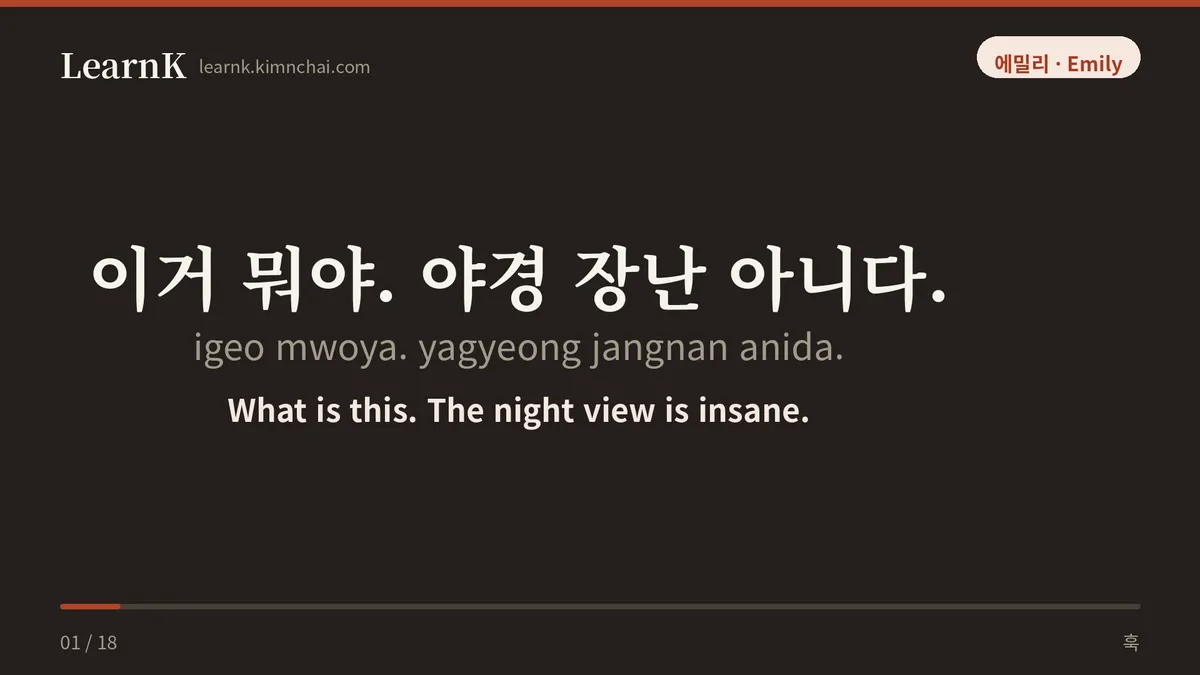 이거 뭐야. 야경 장난 아니다.